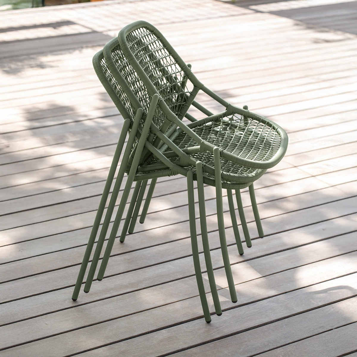 Collection sixties chaise empilable verte