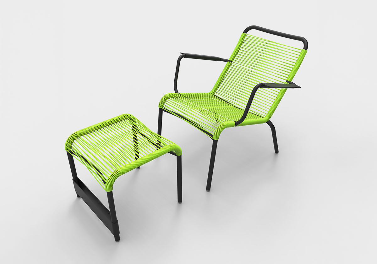Fauteuil outdoor vert en Aluminium design Frédéric Sofia - Fermob